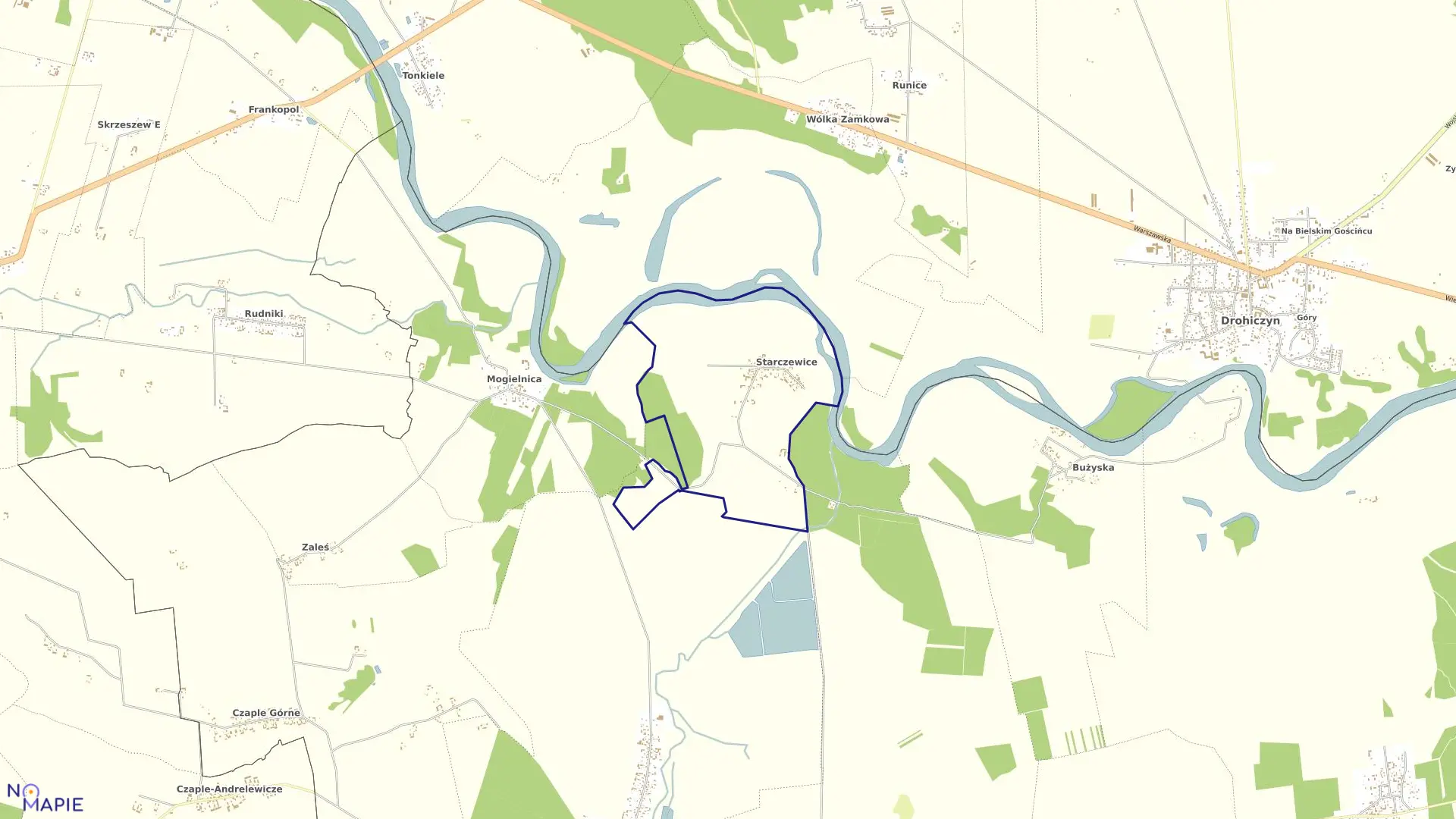 Mapa obrębu STARCZEWICE w gminie Korczew